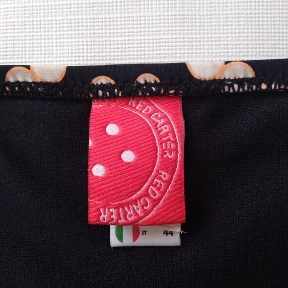 Red Carter Black Chevron Pearls Print Cheeky Bikini Bottoms Women's Size Medium - Picture 3 of 13